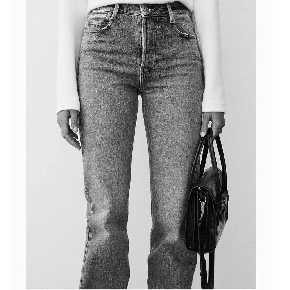 ZARA MOCK CROC DOUBLE STRAP CITY BAG